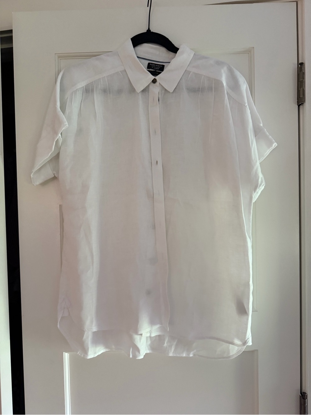J. Crew White Short-Sleeve linen Shirt